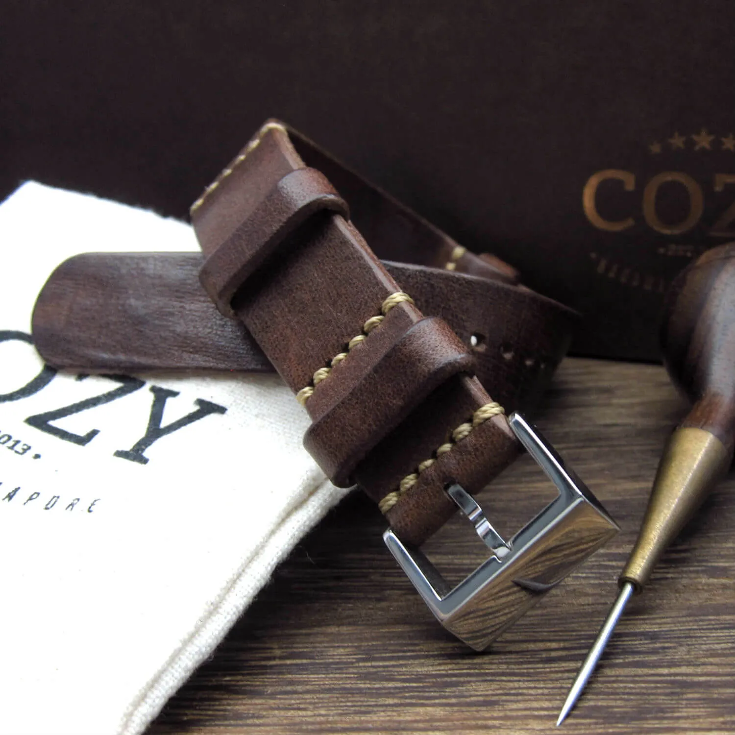 NAT2 Leather Watch Strap, Vintage 405