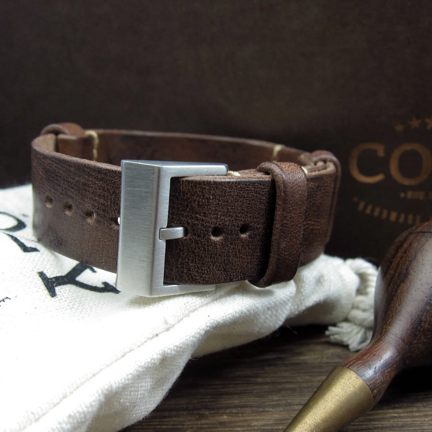 NAT2 Leather Watch Strap, Vintage 405