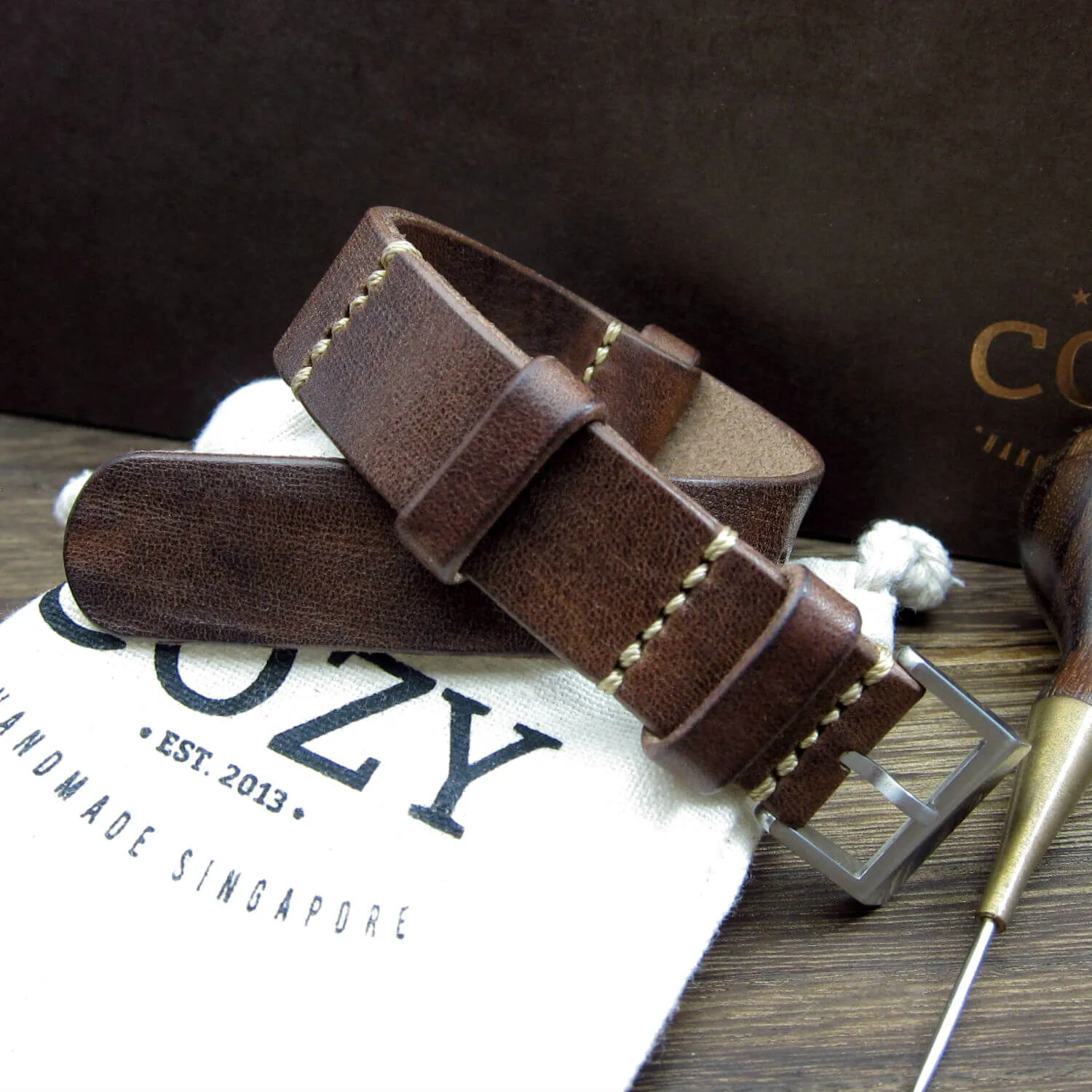NAT2 Leather Watch Strap, Vintage 405
