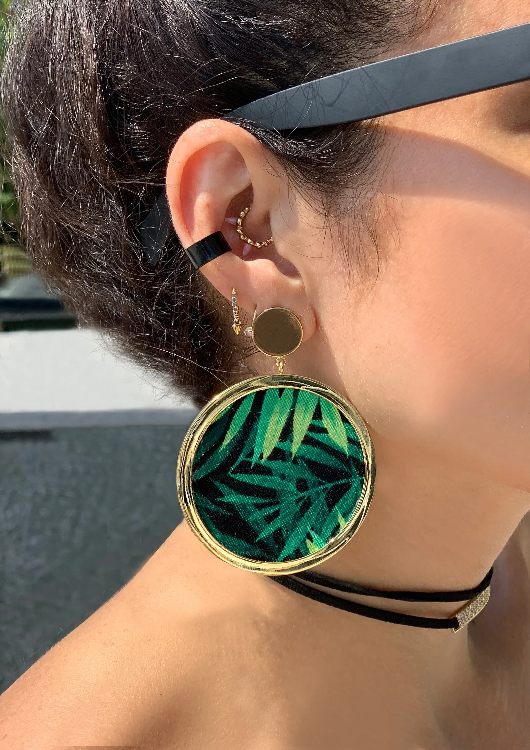 Neon Pink Circle Earring
