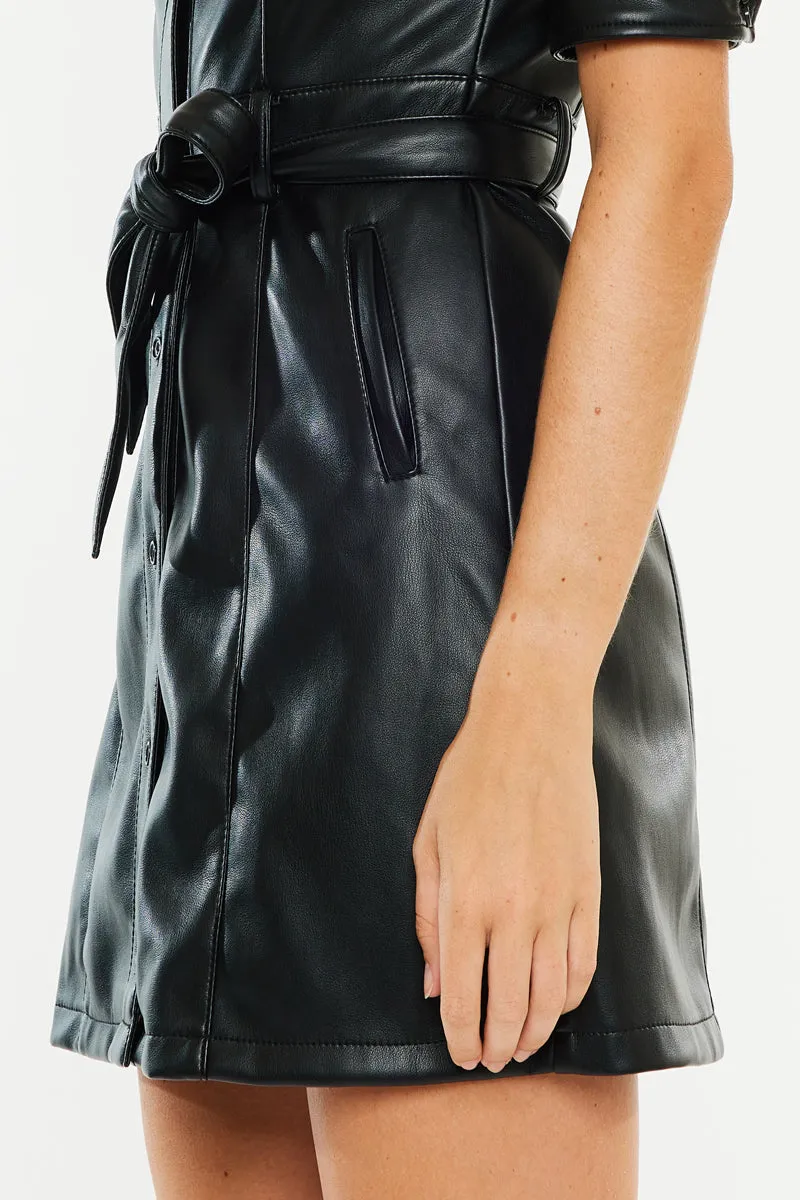 Neva Faux Leather Dress