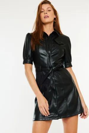 Neva Faux Leather Dress