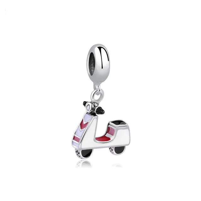 New 925 Sterling Silver Charm Bead Plane Travel Camera Eiffel Tower Beads Fit Original Pandora Bracelet charm DIY Jewelry Gift