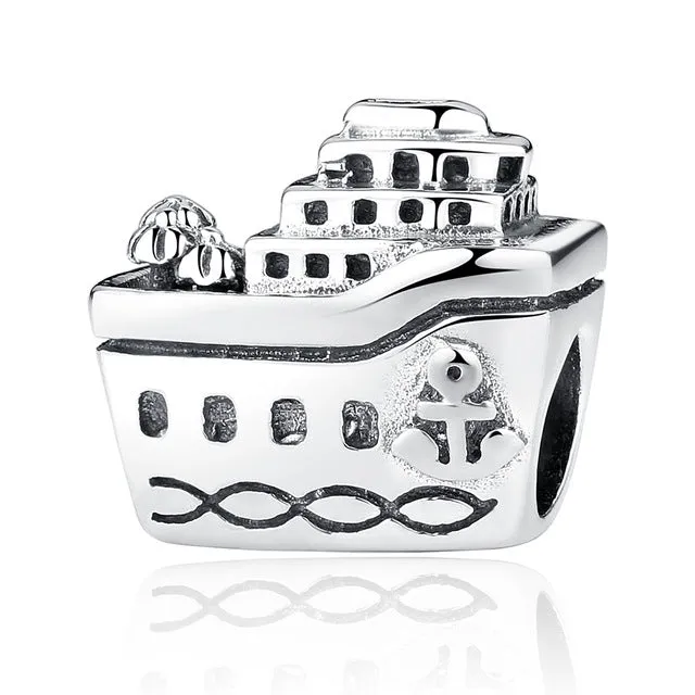 New 925 Sterling Silver Charm Bead Plane Travel Camera Eiffel Tower Beads Fit Original Pandora Bracelet charm DIY Jewelry Gift