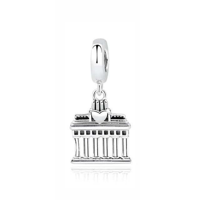 New 925 Sterling Silver Charm Bead Plane Travel Camera Eiffel Tower Beads Fit Original Pandora Bracelet charm DIY Jewelry Gift