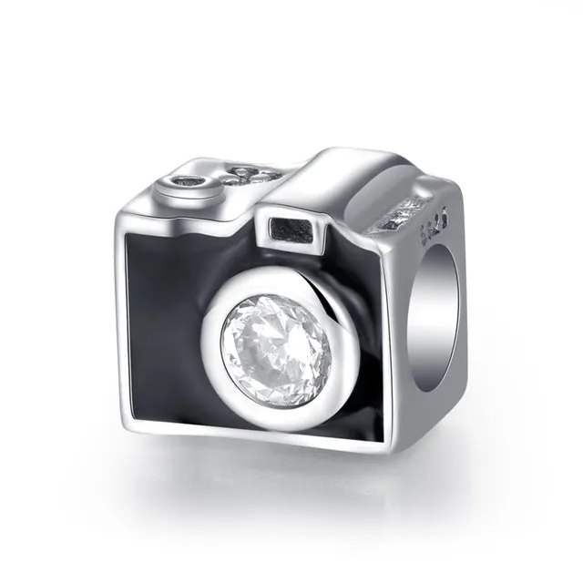 New 925 Sterling Silver Charm Bead Plane Travel Camera Eiffel Tower Beads Fit Original Pandora Bracelet charm DIY Jewelry Gift