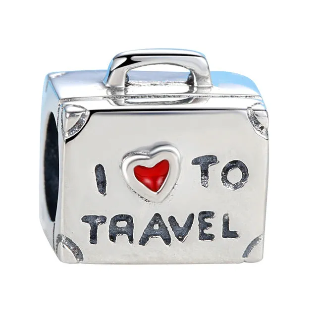 New 925 Sterling Silver Charm Bead Plane Travel Camera Eiffel Tower Beads Fit Original Pandora Bracelet charm DIY Jewelry Gift