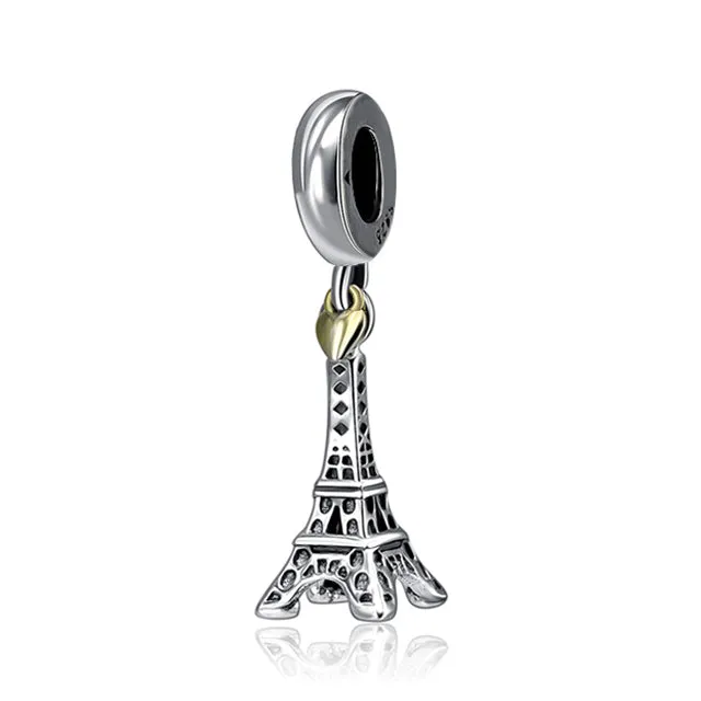 New 925 Sterling Silver Charm Bead Plane Travel Camera Eiffel Tower Beads Fit Original Pandora Bracelet charm DIY Jewelry Gift