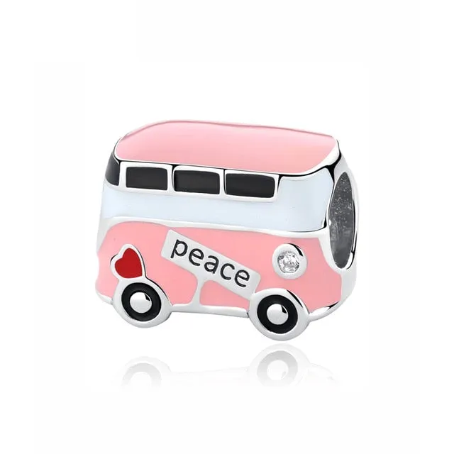 New 925 Sterling Silver Charm Bead Plane Travel Camera Eiffel Tower Beads Fit Original Pandora Bracelet charm DIY Jewelry Gift