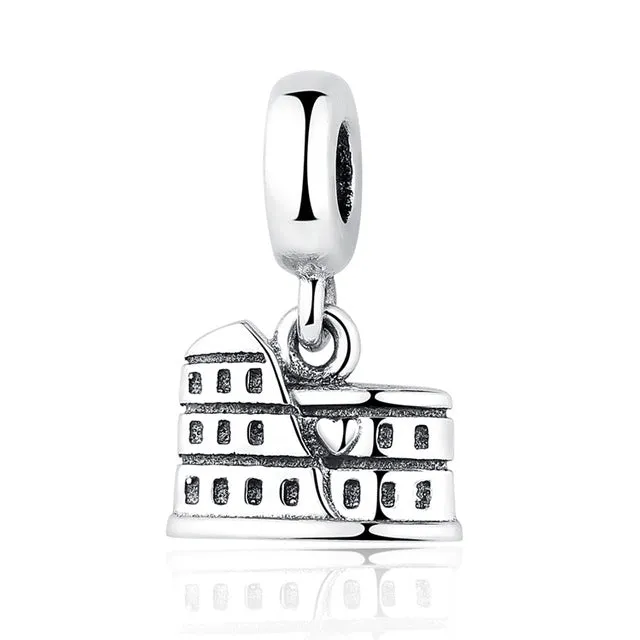 New 925 Sterling Silver Charm Bead Plane Travel Camera Eiffel Tower Beads Fit Original Pandora Bracelet charm DIY Jewelry Gift