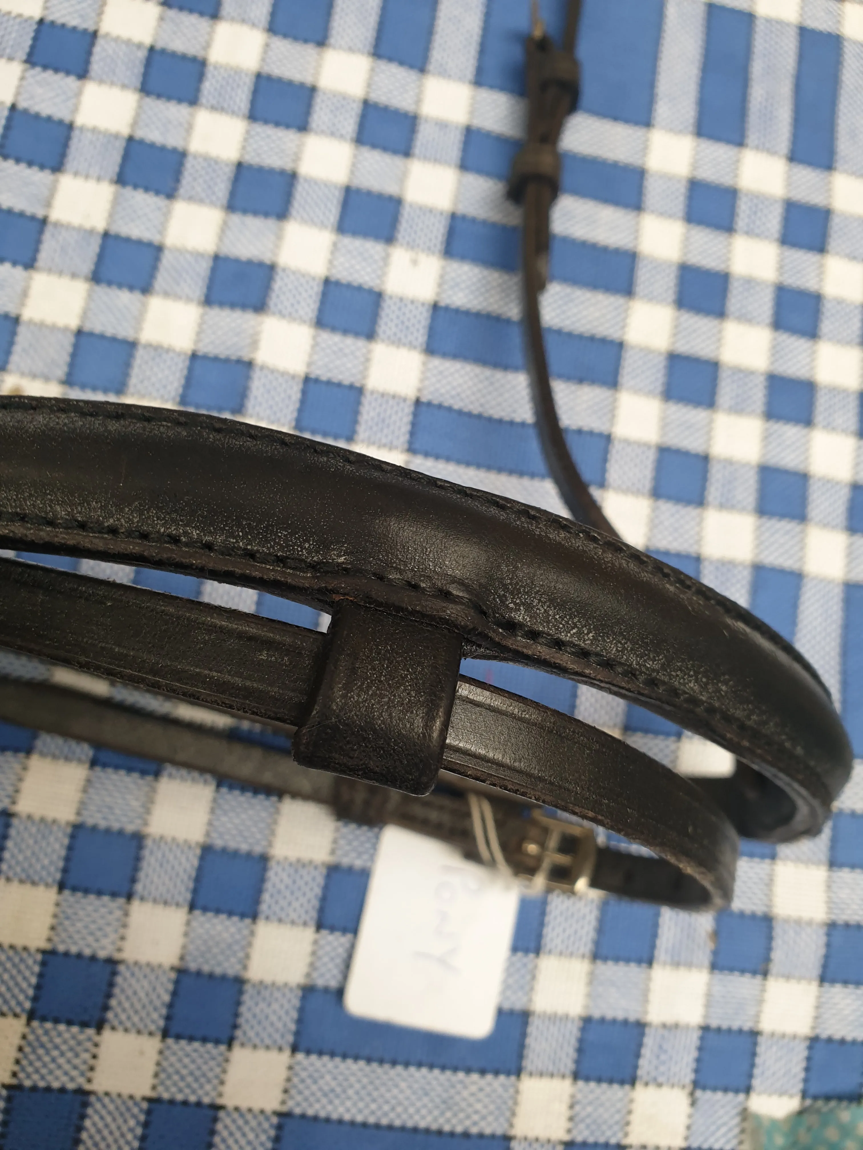 NEW black leather nose band, size pony FREE POSTAGE *