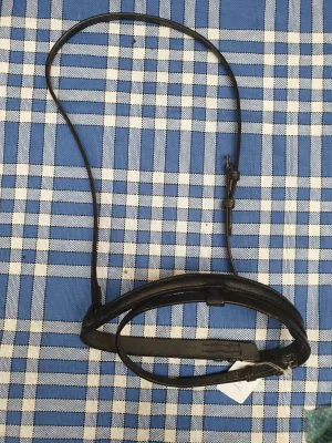 NEW black leather nose band, size pony FREE POSTAGE *