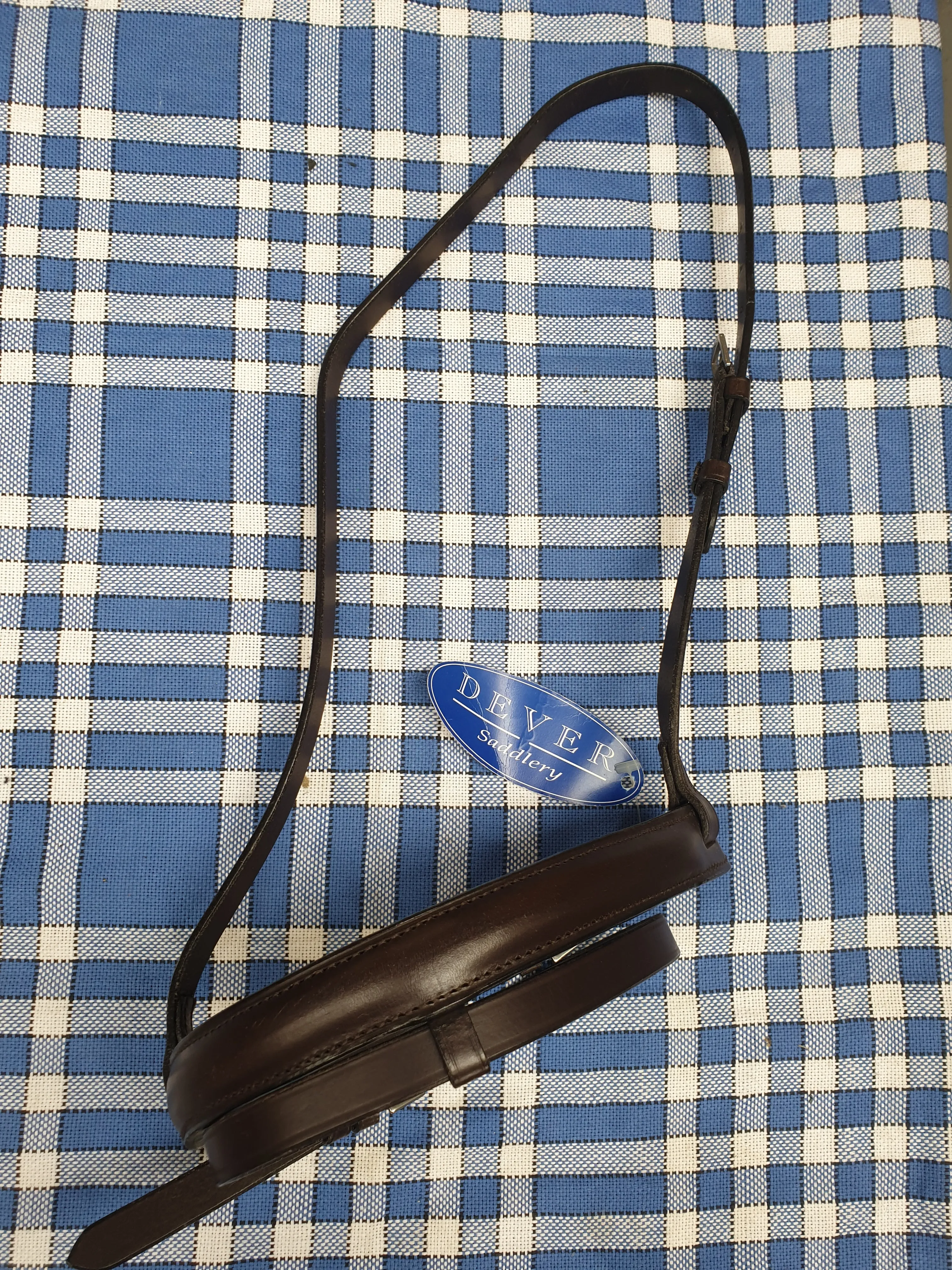 NEW dever Saddlery nose band, size cob, brown English leather FREE POSTAGE *