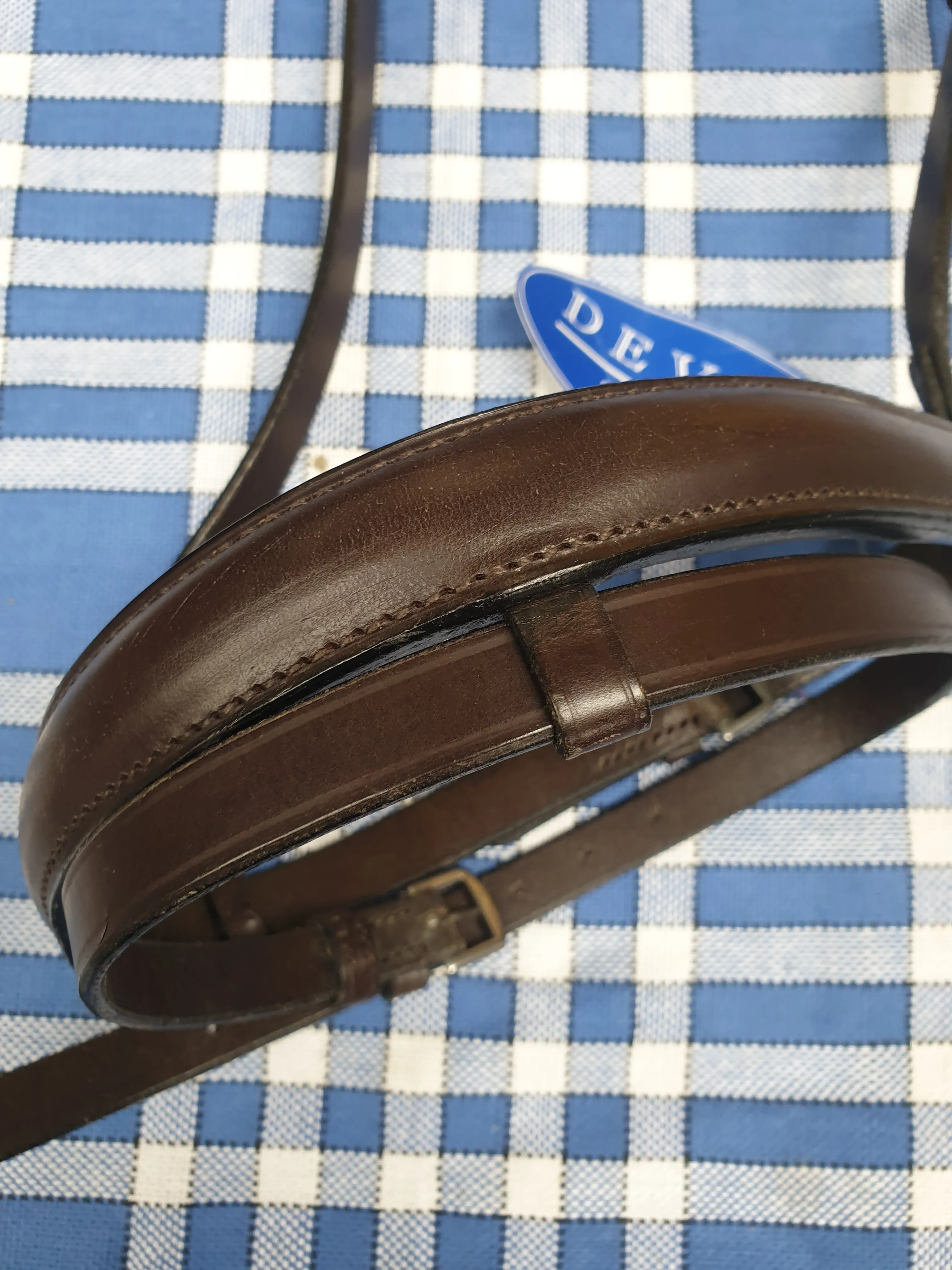 NEW dever Saddlery nose band, size cob, brown English leather FREE POSTAGE *