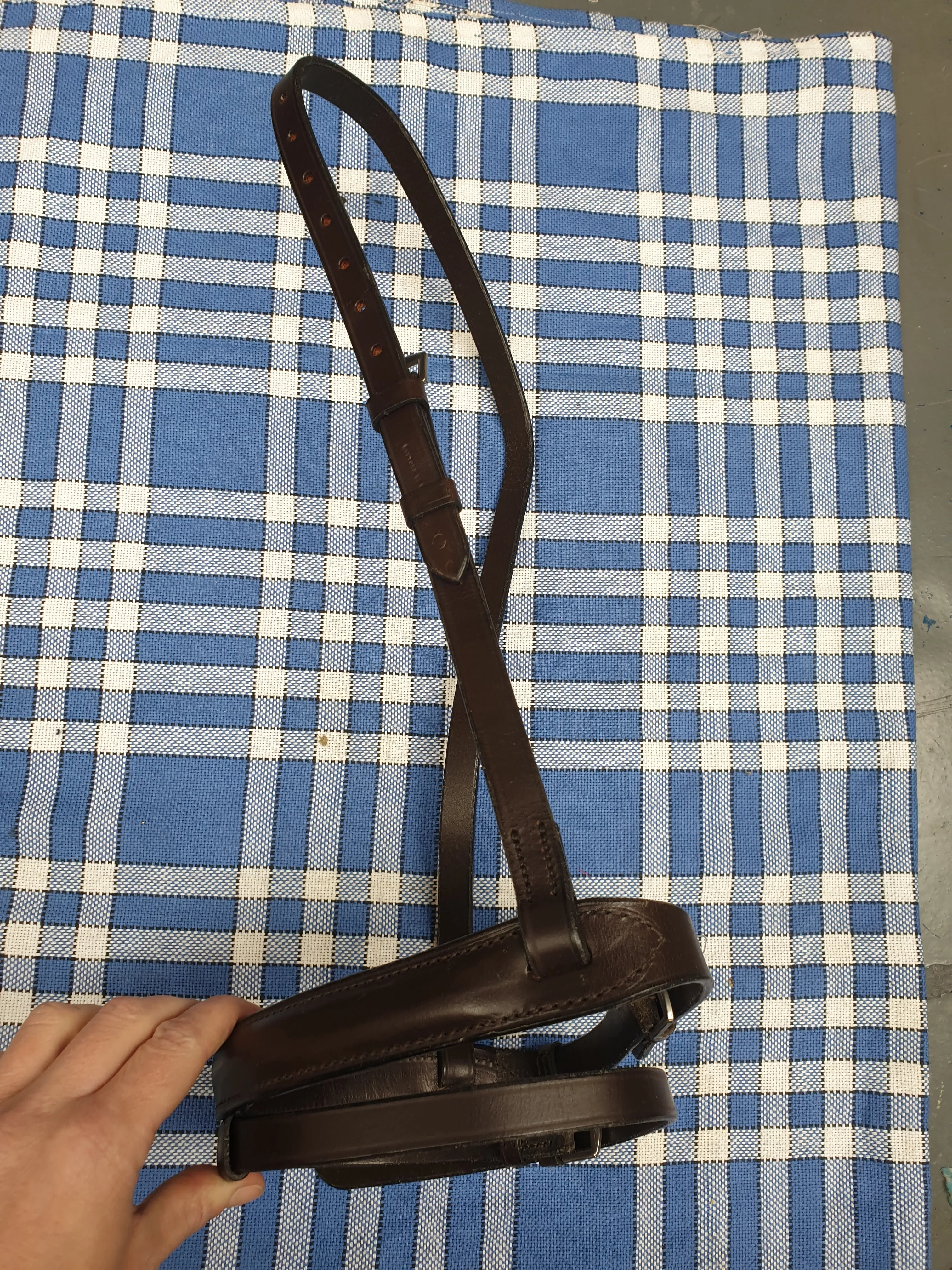 NEW dever Saddlery nose band, size cob, brown English leather FREE POSTAGE *