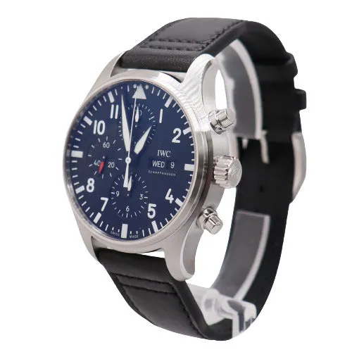 NEW! IWC Men's Pilot Stainless Steel 43mm Black Chronograph Dial Watch Ref# IW377709