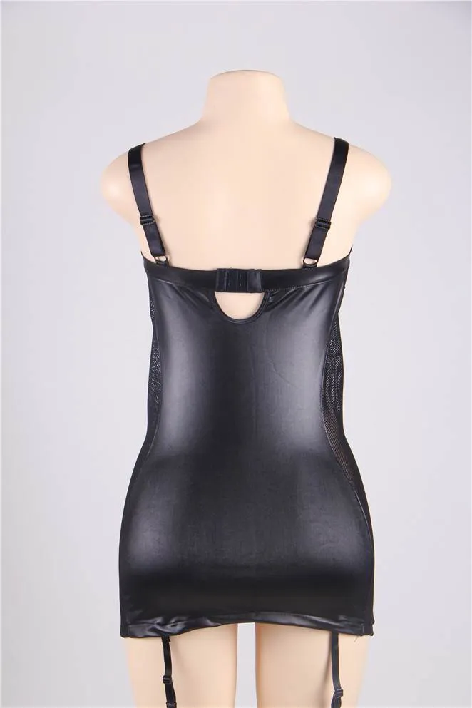 New Look Black Sexy Leather Dress
