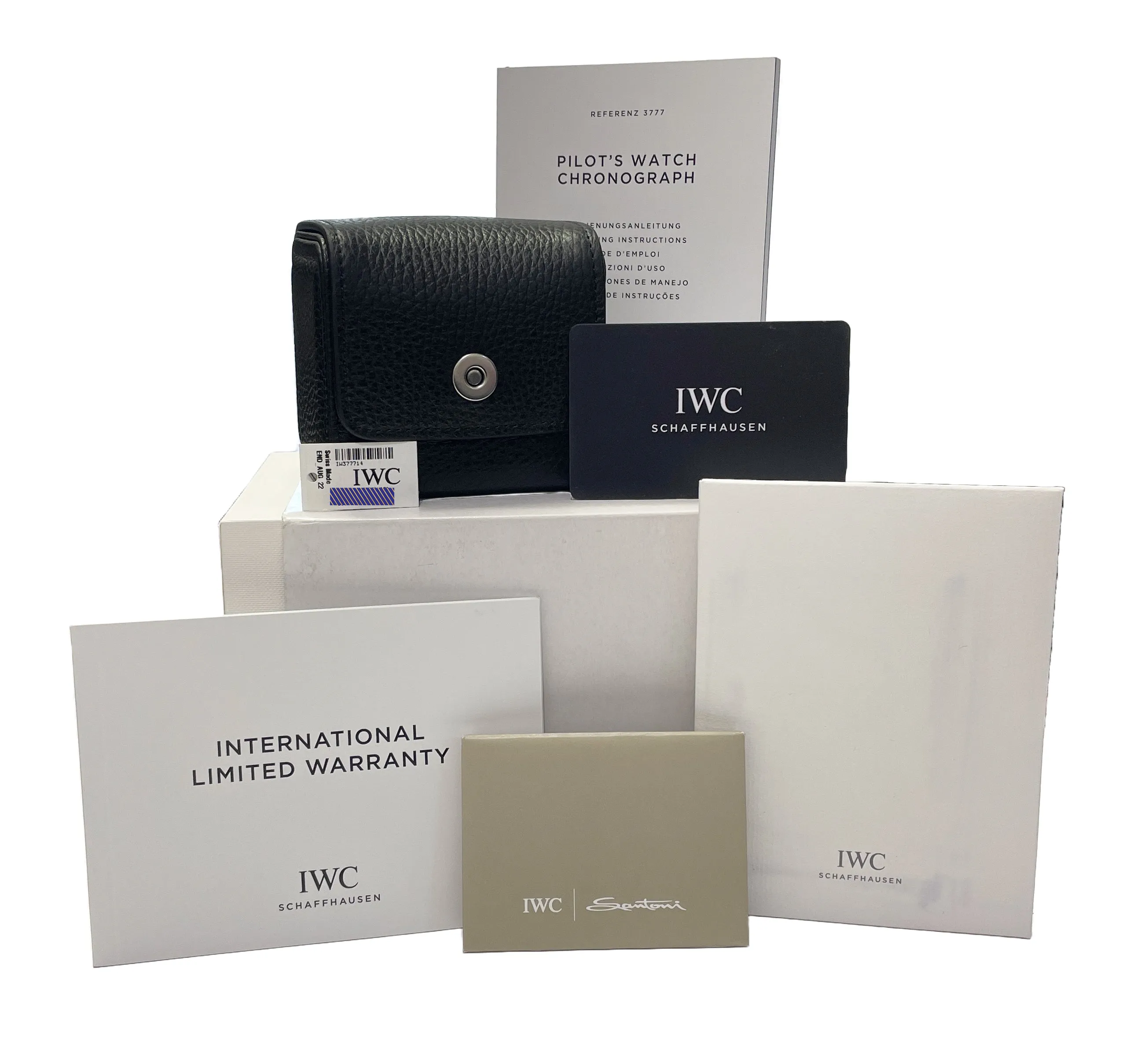 NEW PAPERS IWC Pilot Le Petit Prince Blue 43mm Steel Chronograph IW377714 BOX