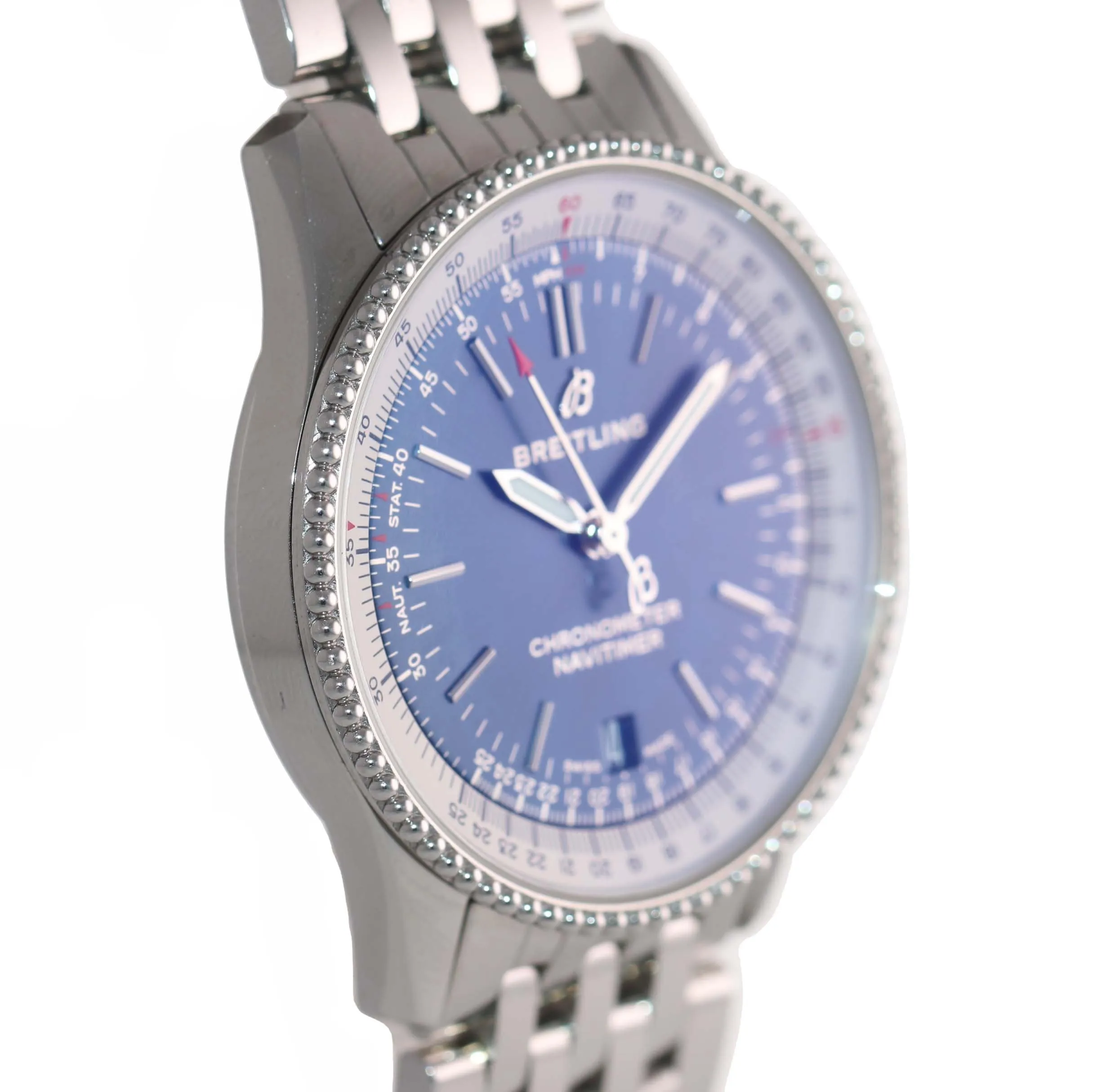 NEW UNWORN Breitling Navitimer 1 A17325 Steel 38mm Automatic Blue Date Watch
