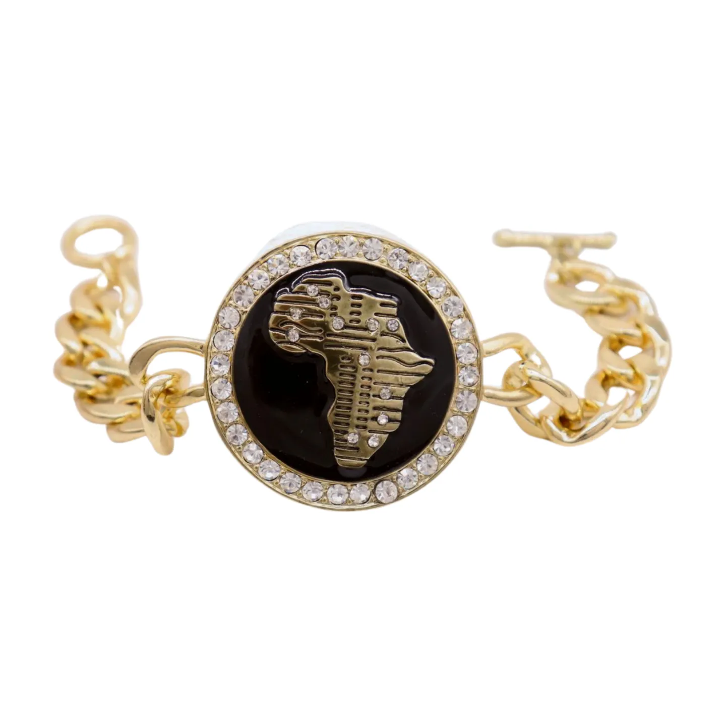 New Women Fashion Bracelet Gold Metal Chain Links Wrist Africa Continent Charm