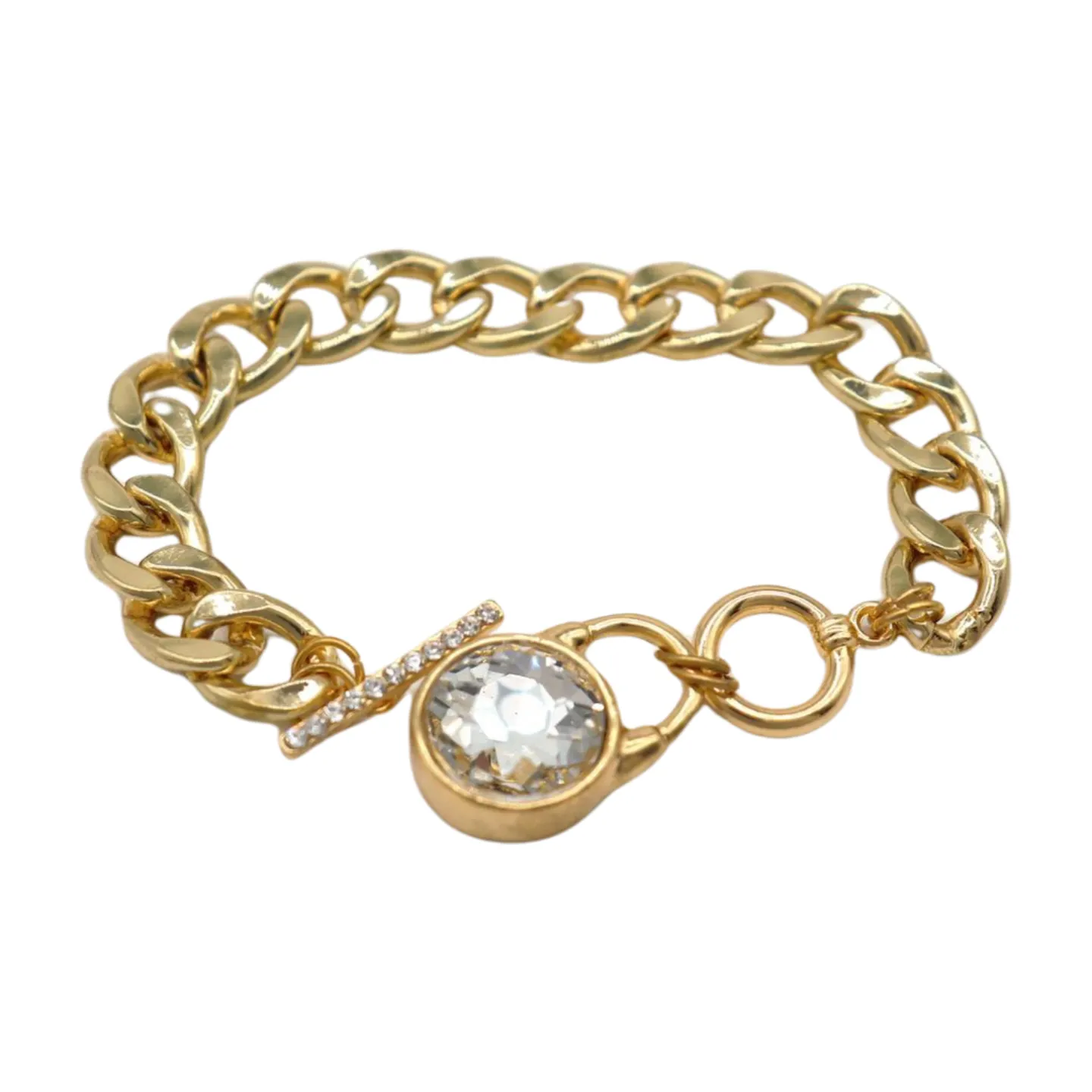 New Women Gold Metal Chain Bracelet Elegant Lock Charm Fashion Jewelry Accessory