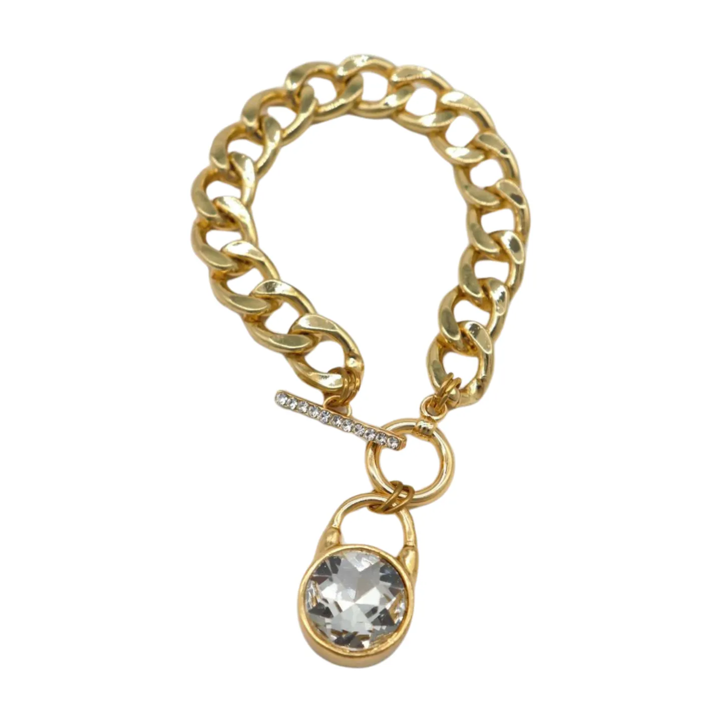 New Women Gold Metal Chain Bracelet Elegant Lock Charm Fashion Jewelry Accessory