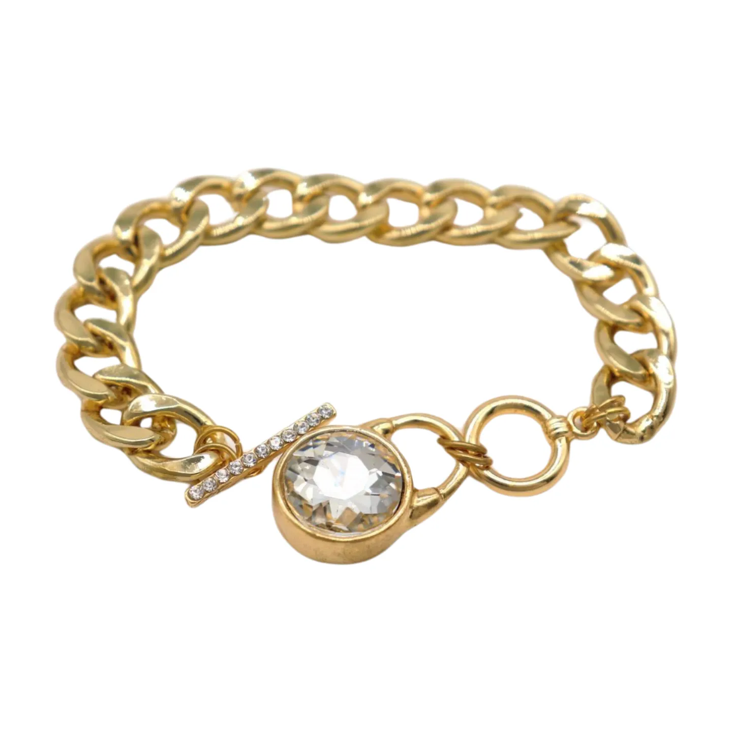 New Women Gold Metal Chain Bracelet Elegant Lock Charm Fashion Jewelry Accessory