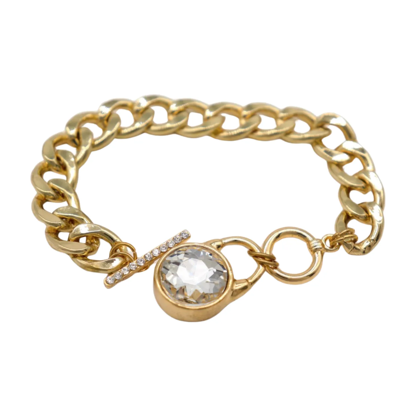 New Women Gold Metal Chain Bracelet Elegant Lock Charm Fashion Jewelry Accessory