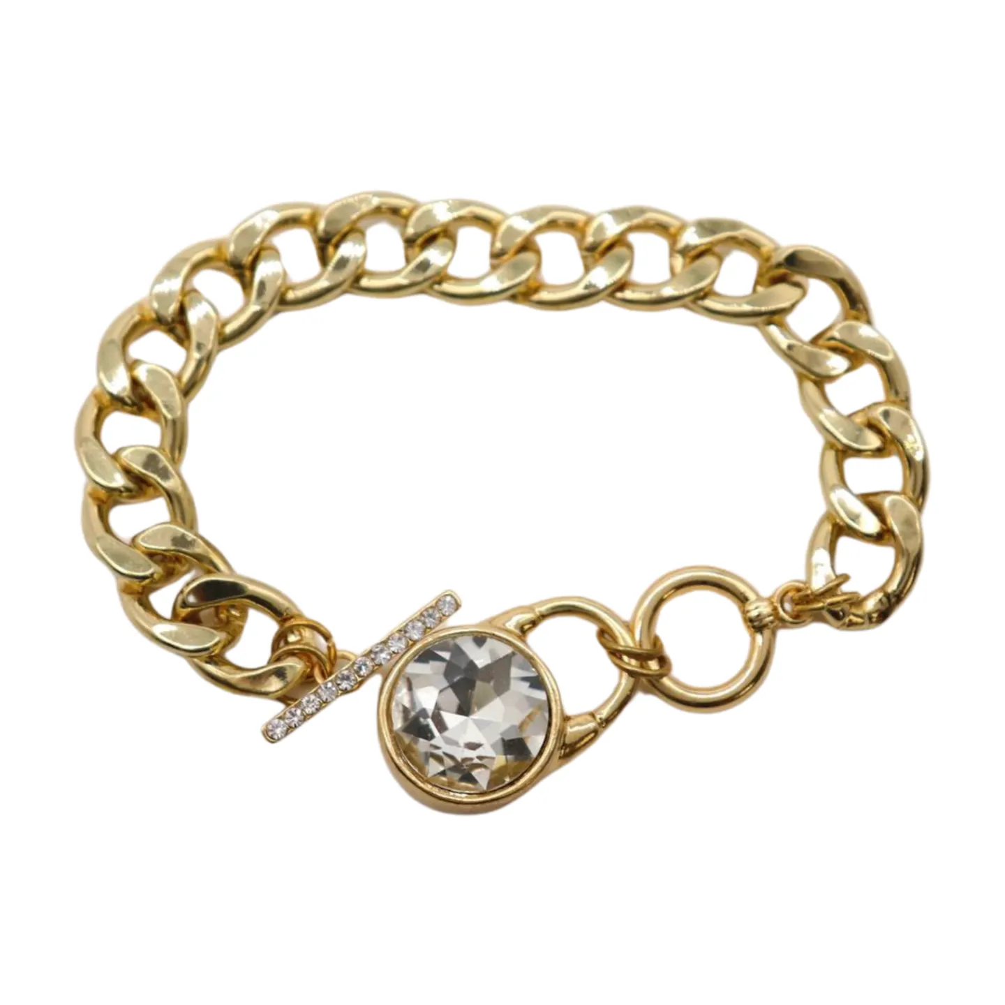 New Women Gold Metal Chain Bracelet Elegant Lock Charm Fashion Jewelry Accessory