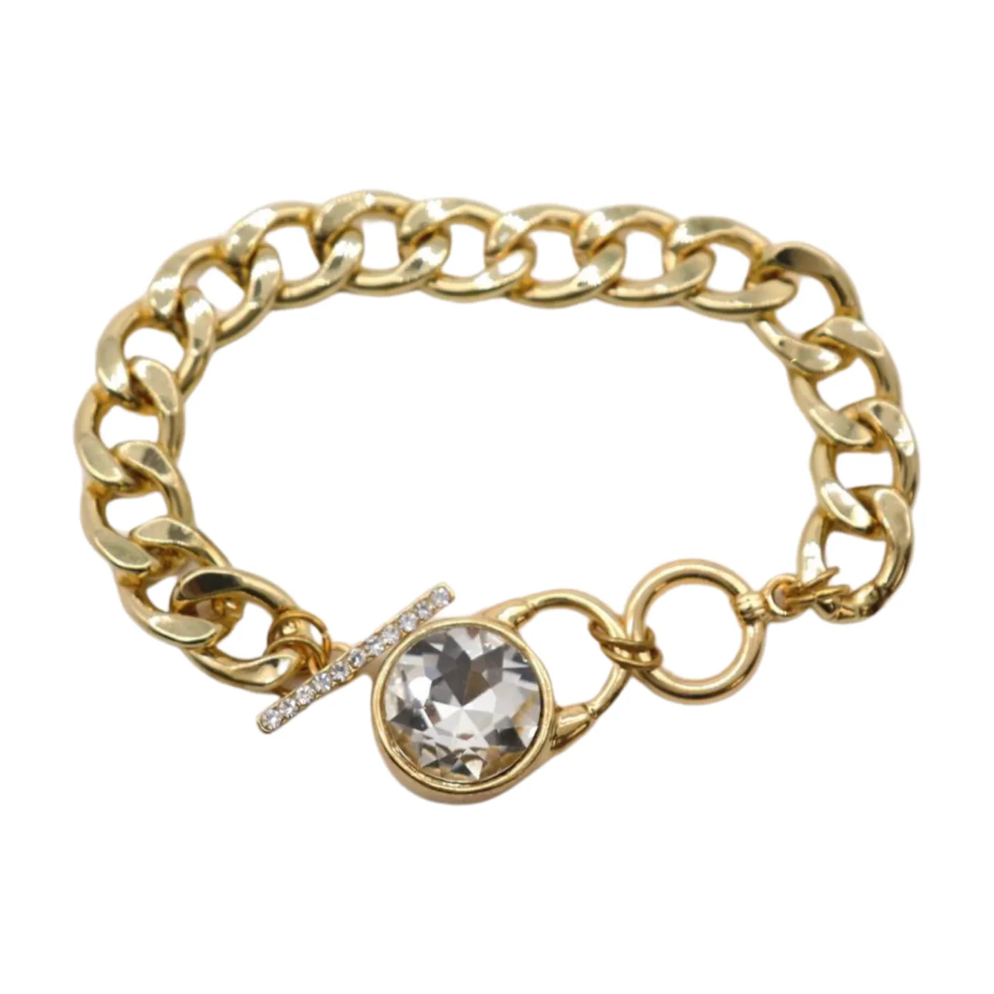 New Women Gold Metal Chain Bracelet Elegant Lock Charm Fashion Jewelry Accessory