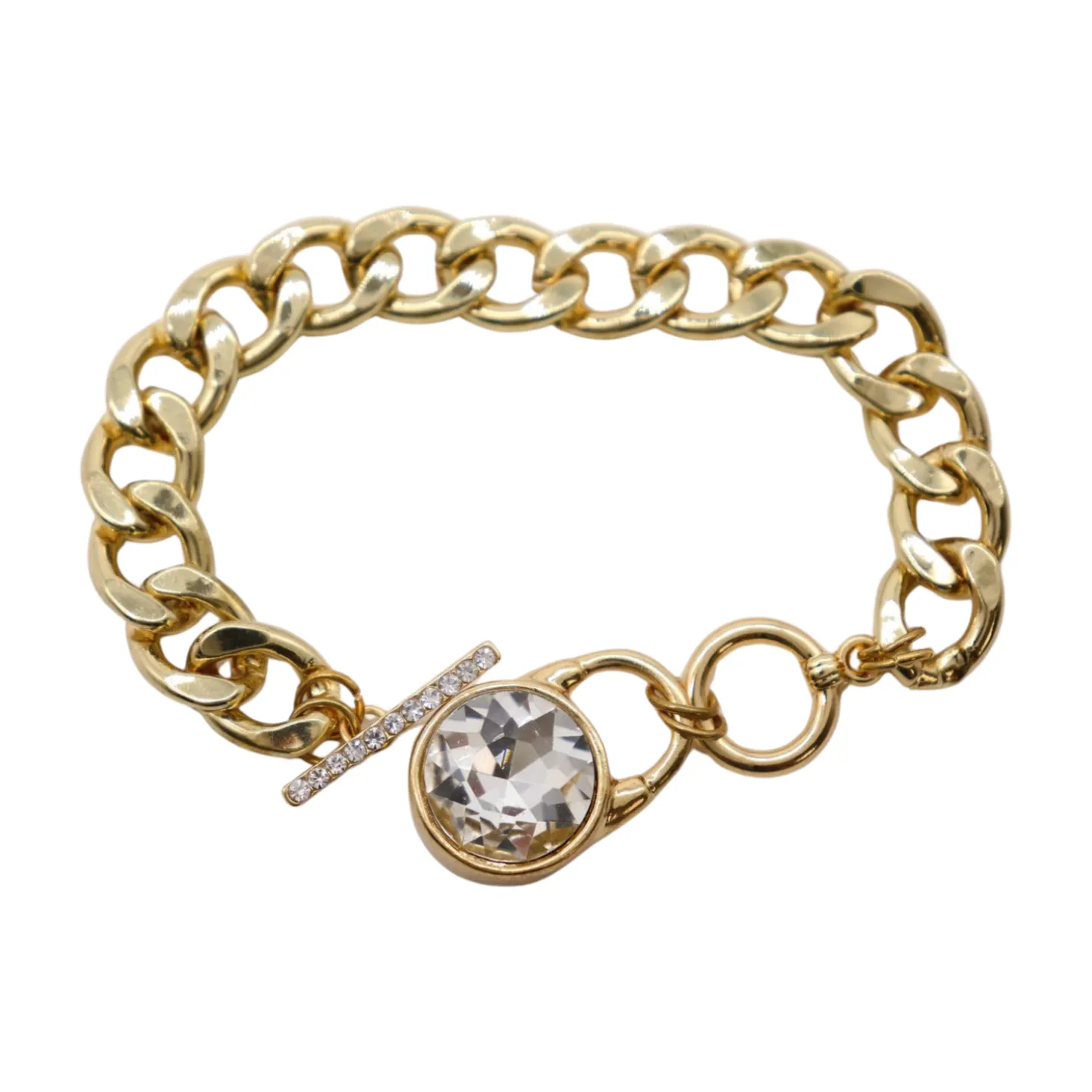 New Women Gold Metal Chain Bracelet Elegant Lock Charm Fashion Jewelry Accessory