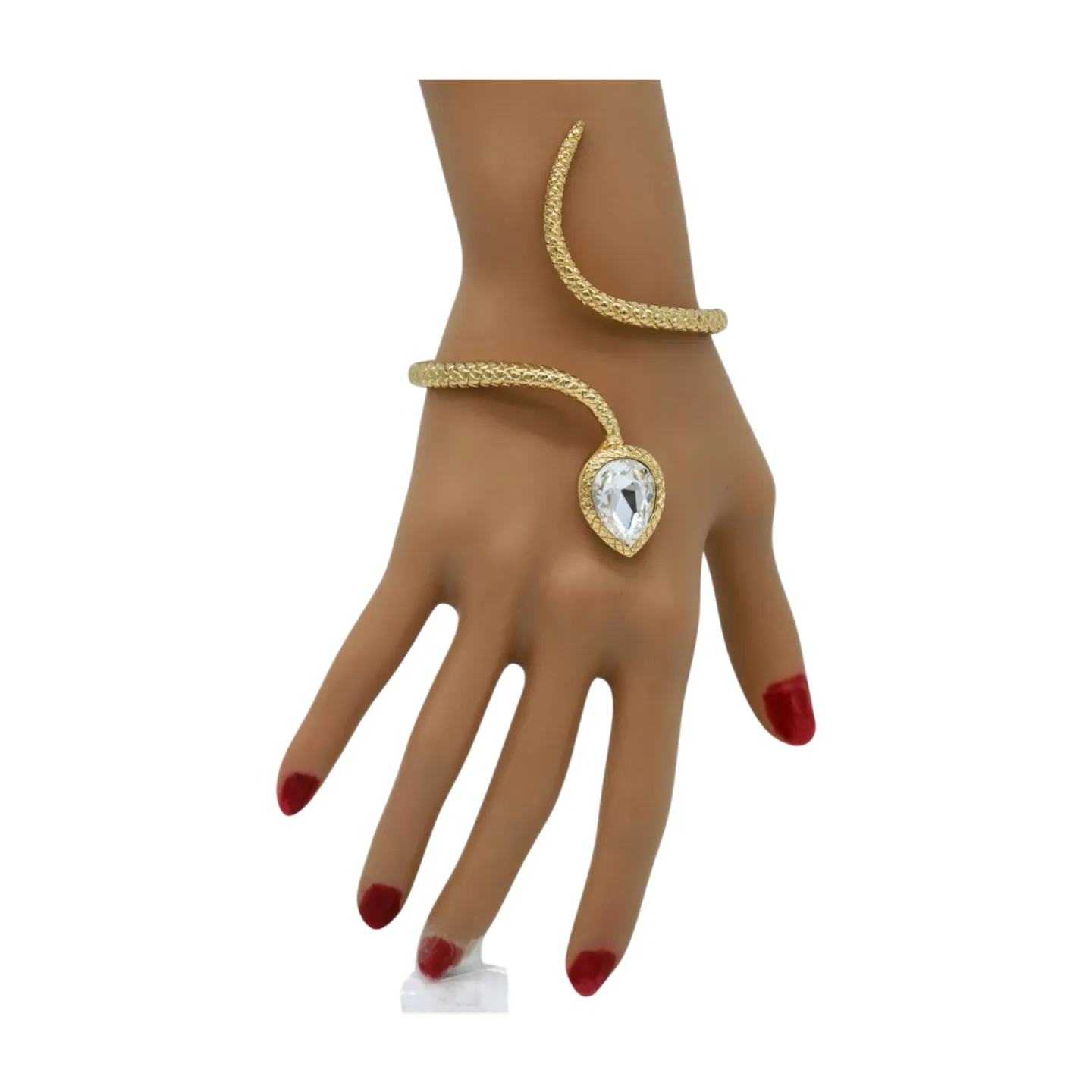 New Women Gold Metal Wrist Upper Arm Cuff Bracelet Wrap Around Snake Fashion Jewelry