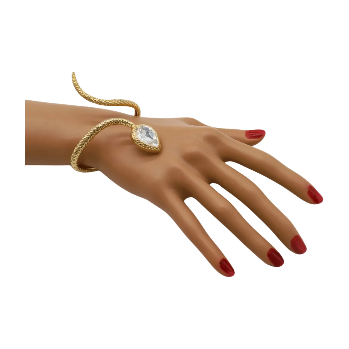 New Women Gold Metal Wrist Upper Arm Cuff Bracelet Wrap Around Snake Fashion Jewelry