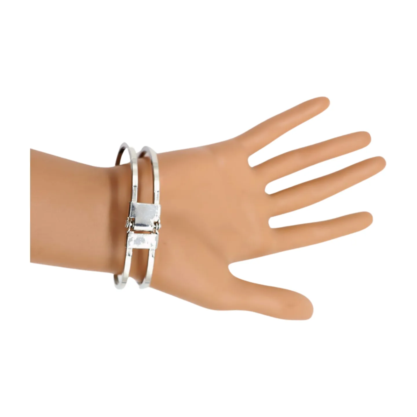 New Women Silver Metal Wrist Cuff Bracelet Fleur De Lis Charm