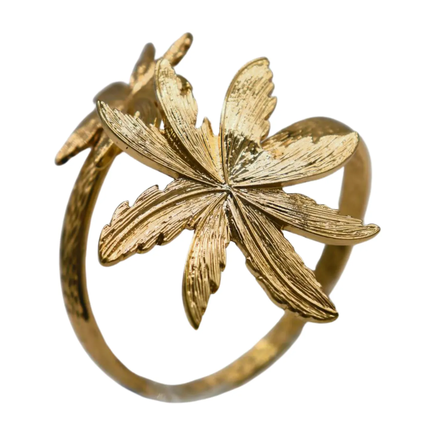 New Women Wrist / Arm Cuff Bracelet Fashion Jewelry Gold Metal Flowers Wrap Around