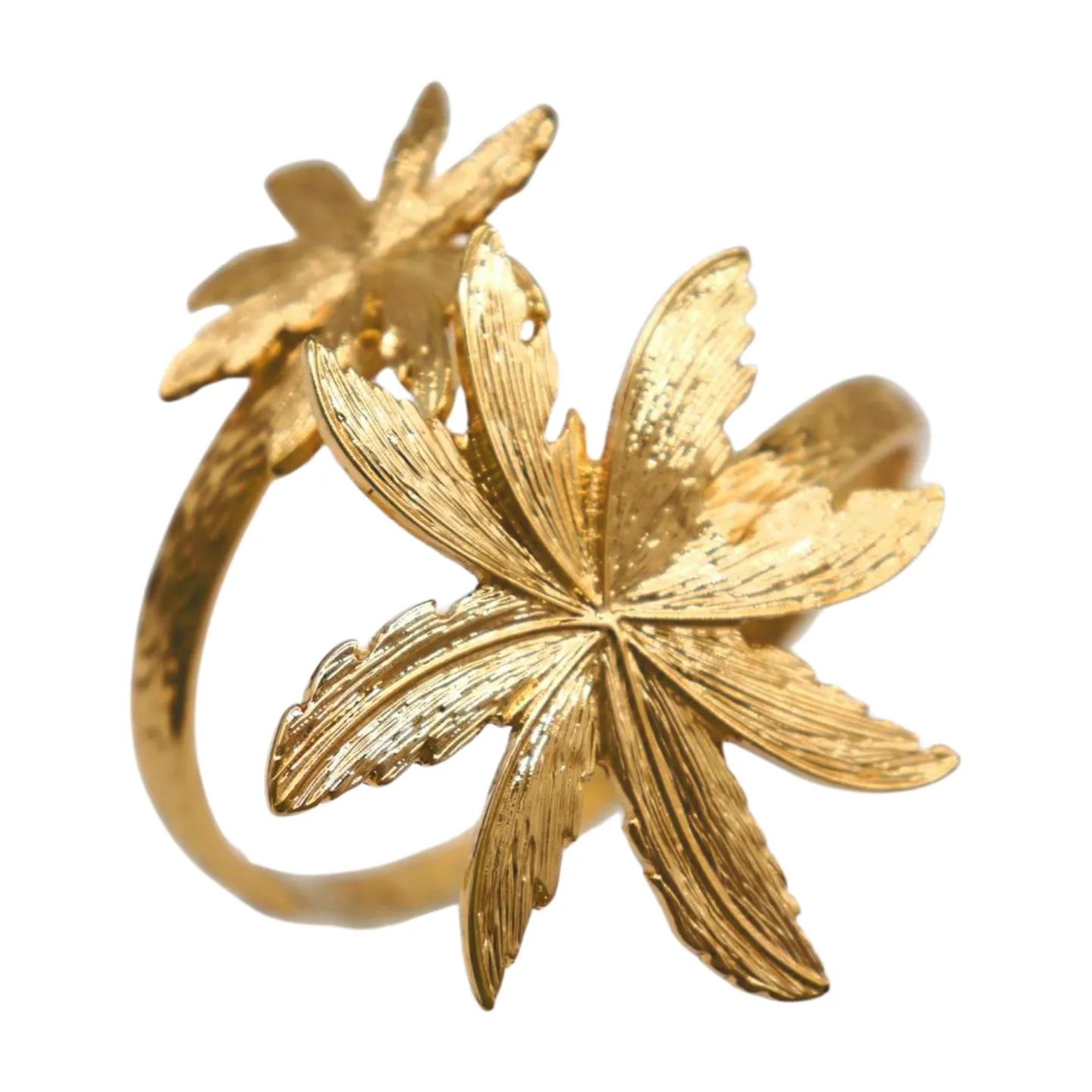 New Women Wrist / Arm Cuff Bracelet Fashion Jewelry Gold Metal Flowers Wrap Around