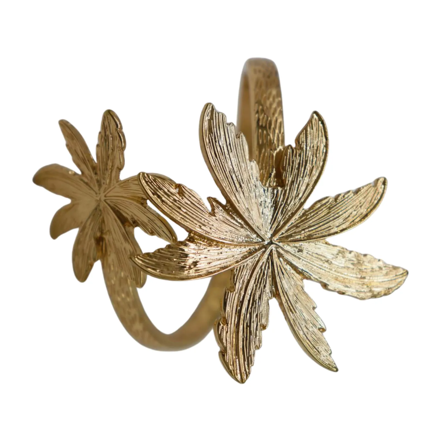 New Women Wrist / Arm Cuff Bracelet Fashion Jewelry Gold Metal Flowers Wrap Around
