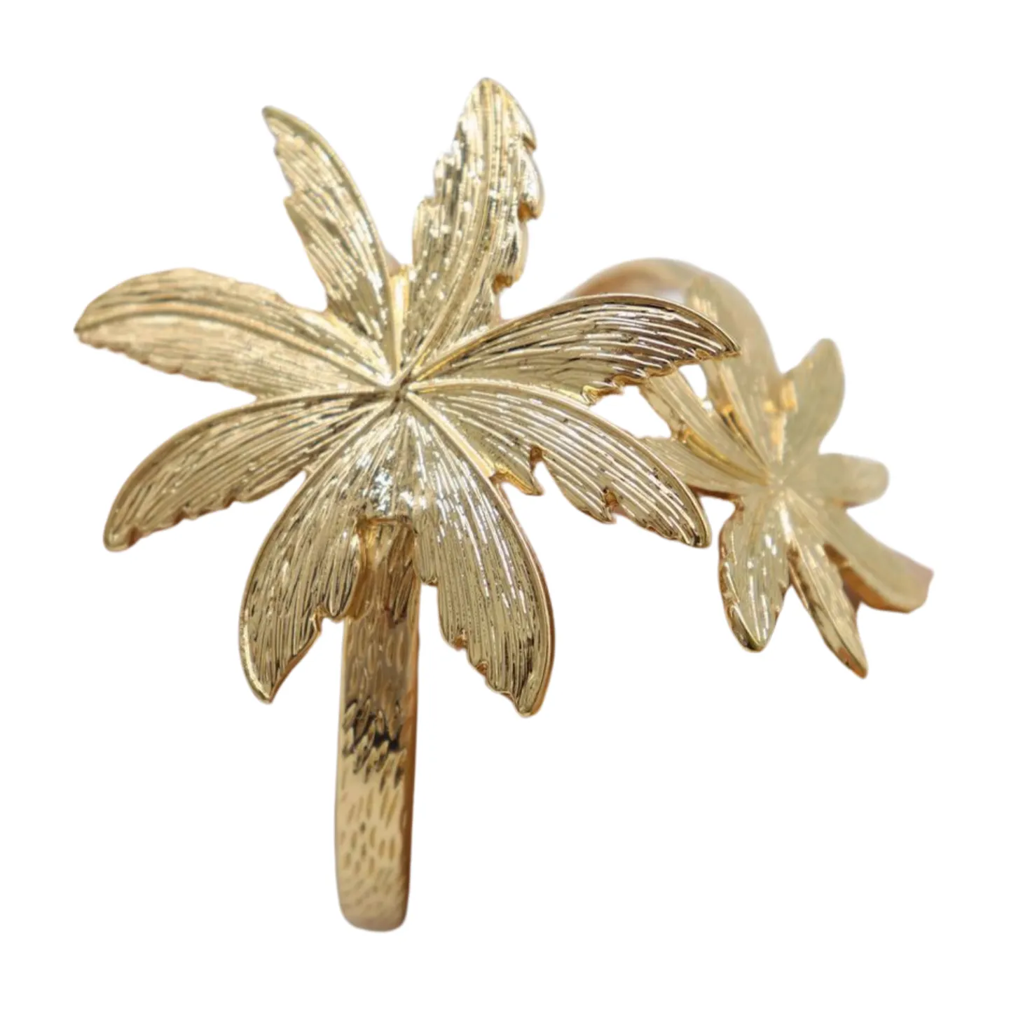 New Women Wrist / Arm Cuff Bracelet Fashion Jewelry Gold Metal Flowers Wrap Around