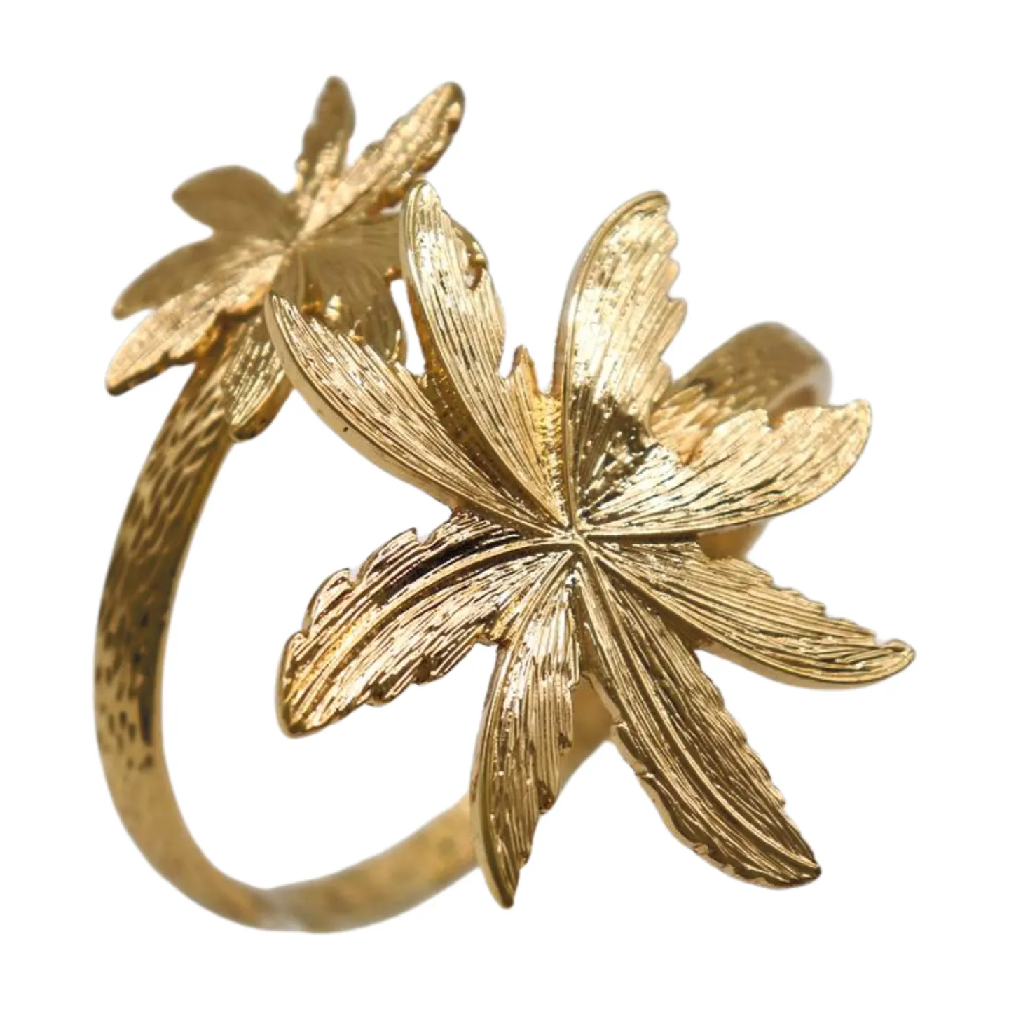 New Women Wrist / Arm Cuff Bracelet Fashion Jewelry Gold Metal Flowers Wrap Around