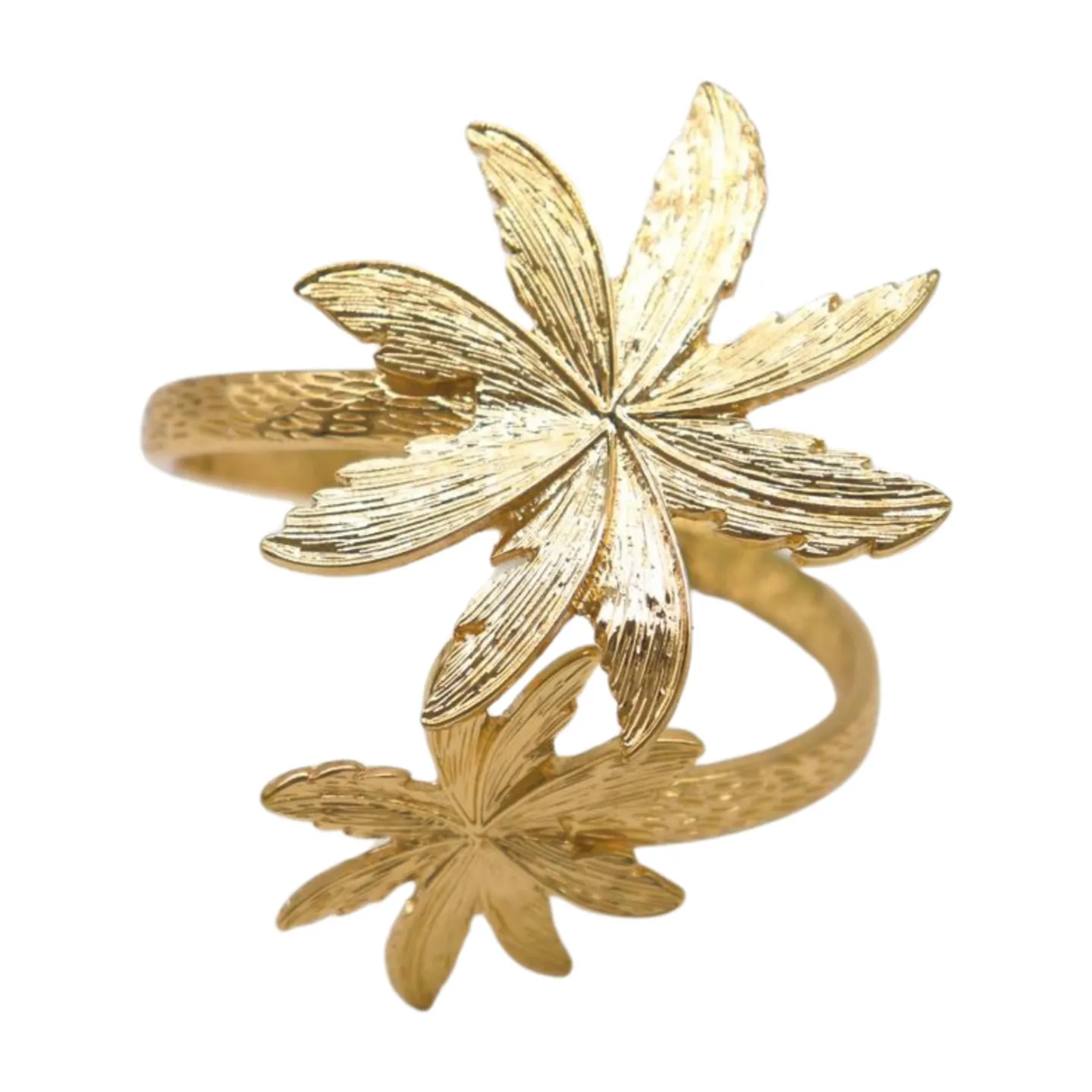 New Women Wrist / Arm Cuff Bracelet Fashion Jewelry Gold Metal Flowers Wrap Around