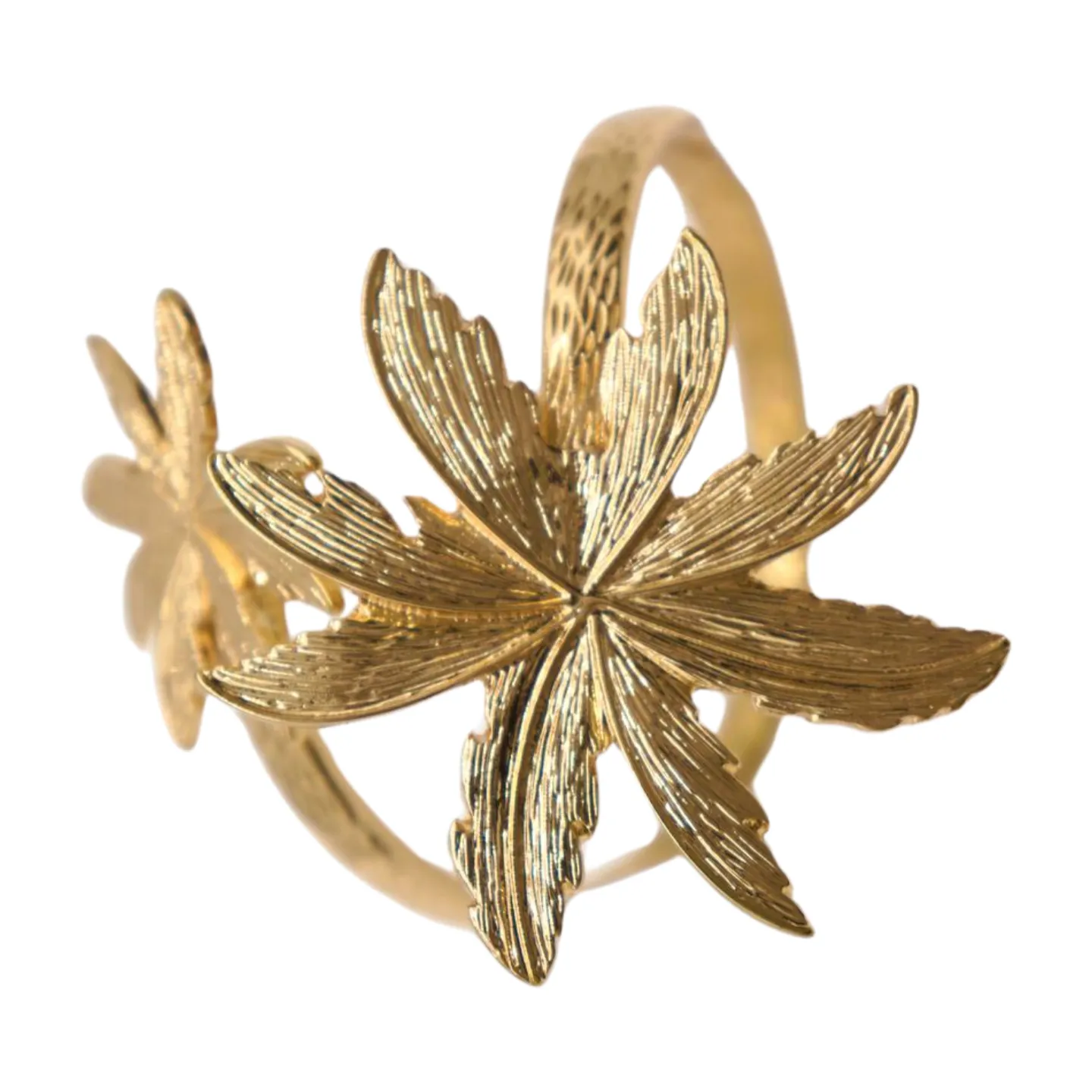 New Women Wrist / Arm Cuff Bracelet Fashion Jewelry Gold Metal Flowers Wrap Around