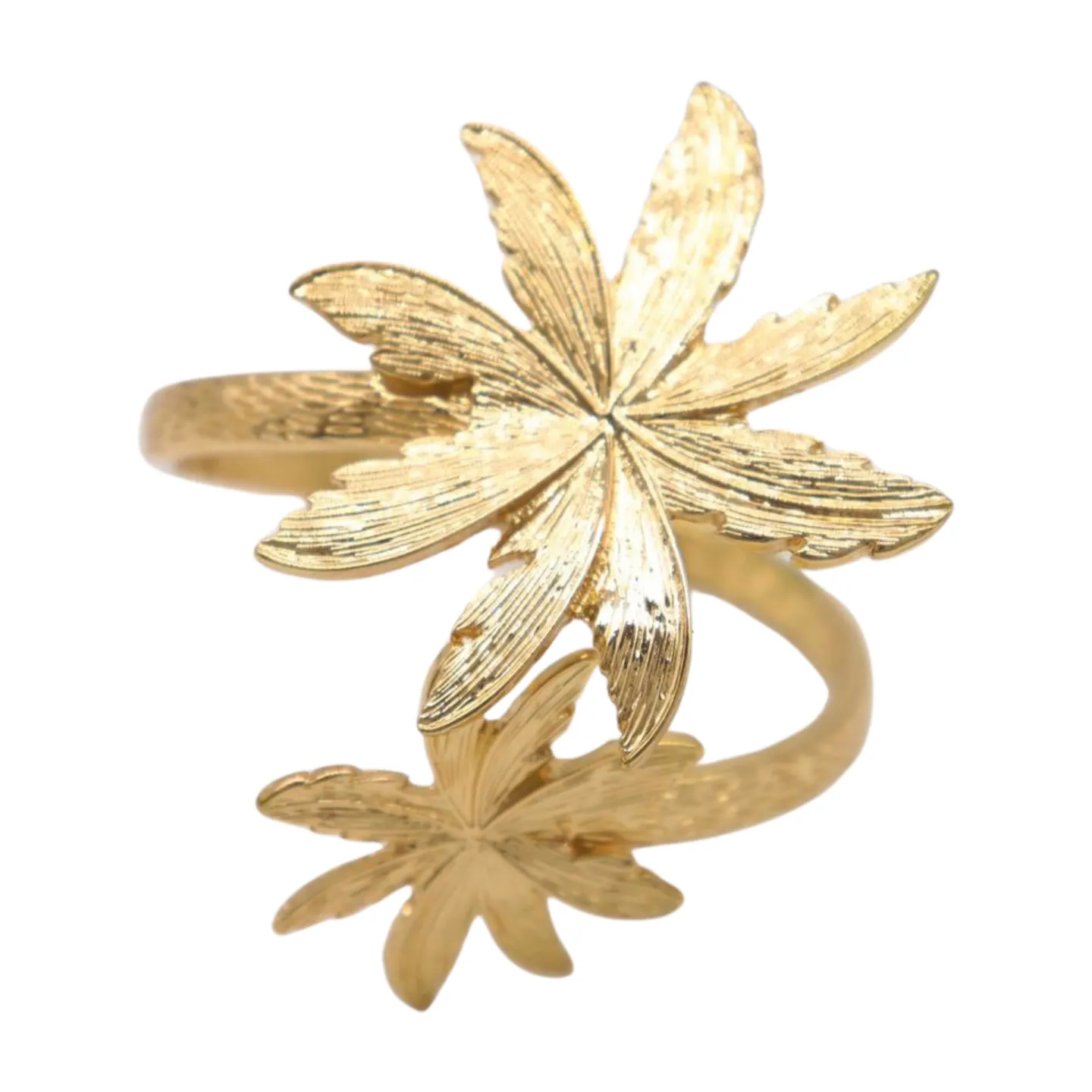New Women Wrist / Arm Cuff Bracelet Fashion Jewelry Gold Metal Flowers Wrap Around