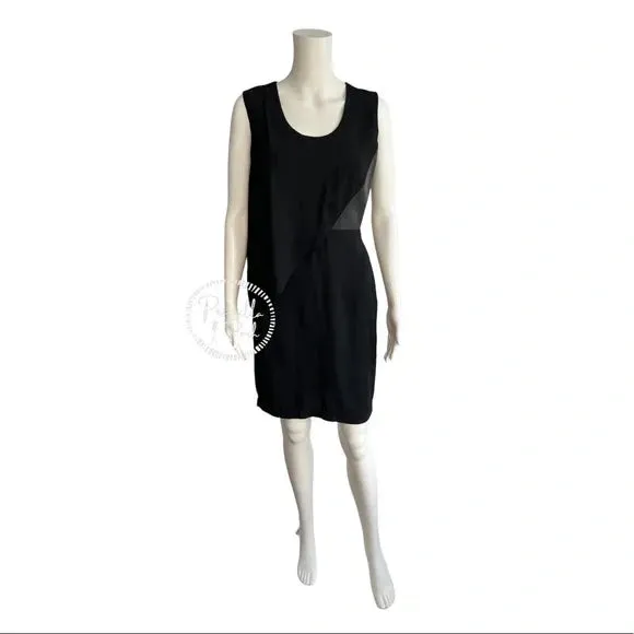 NWT Alexander Wang Asymmetric Draped Dress with Leather Bodice