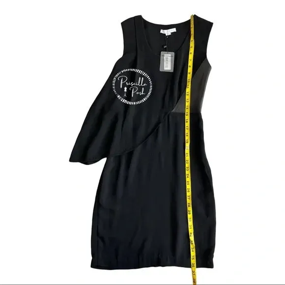 NWT Alexander Wang Asymmetric Draped Dress with Leather Bodice