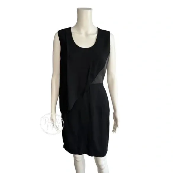 NWT Alexander Wang Asymmetric Draped Dress with Leather Bodice