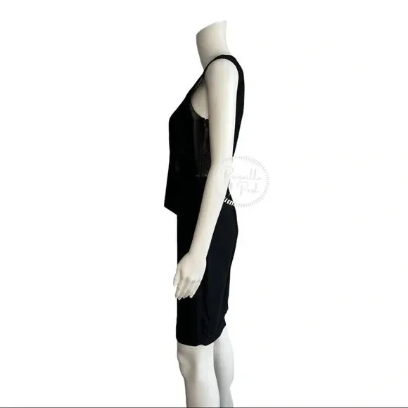 NWT Alexander Wang Asymmetric Draped Dress with Leather Bodice