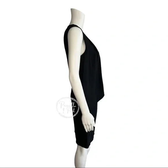 NWT Alexander Wang Asymmetric Draped Dress with Leather Bodice