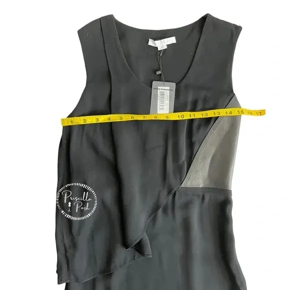 NWT Alexander Wang Asymmetric Draped Dress with Leather Bodice