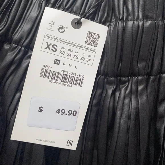 NWT Zara Faux Leather Skirt