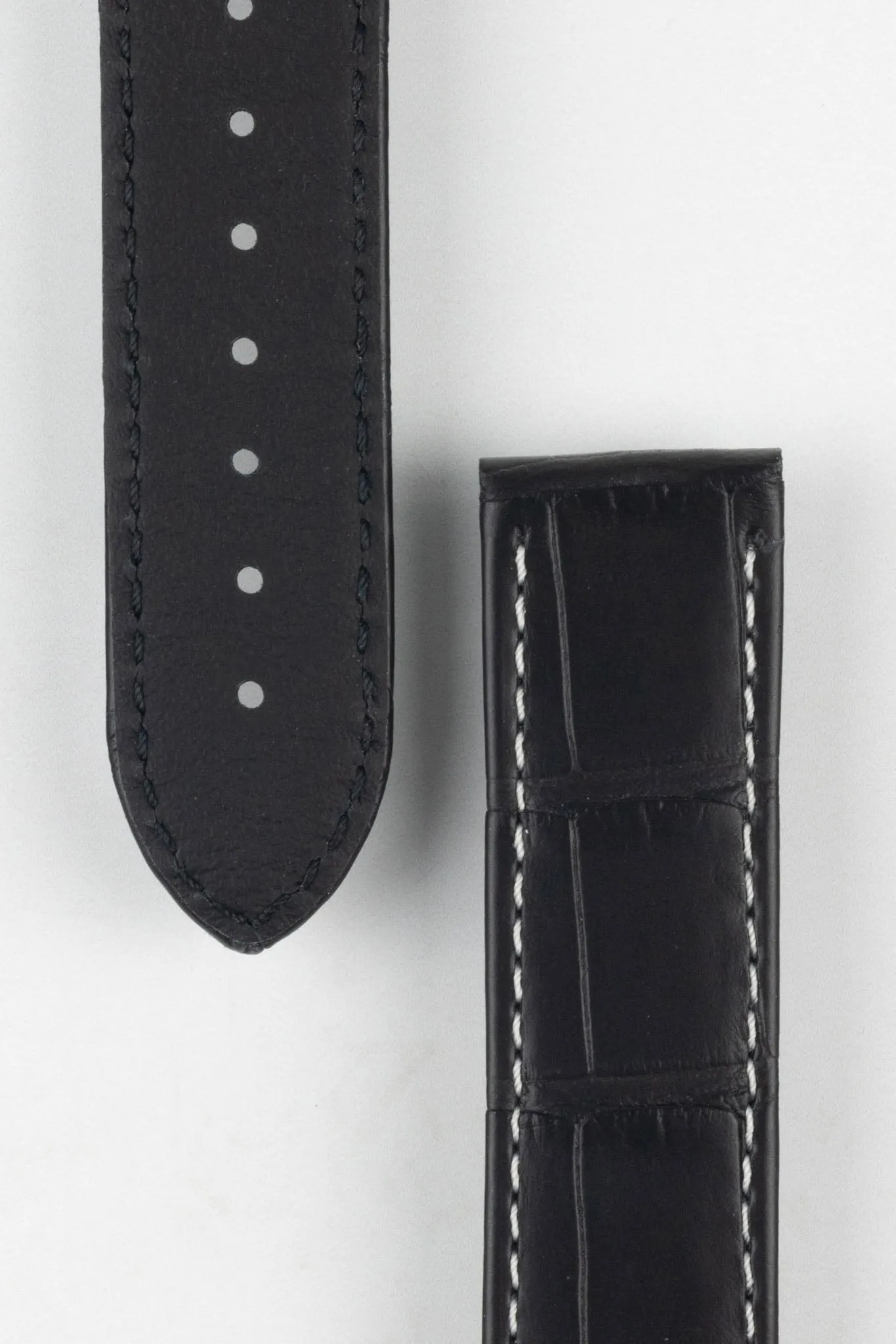 OMEGA CUZ005770 Speedmaster Moonphase 21mm Genuine Alligator Deployment Watch Strap in BLACK